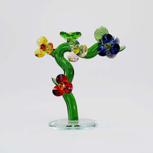 Crystal Glass: Glass Flower Tree - 11.5cm