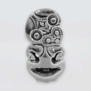 Silver Ceramic Tiki - 12.5cm