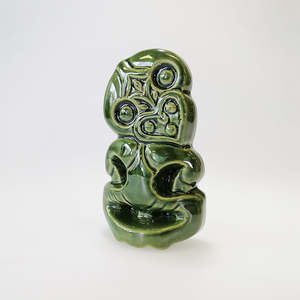 Green Ceramic Tiki - 12.5cm