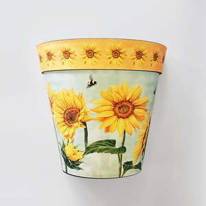Zest Planter Wall Pot - Bees & Sunflowers