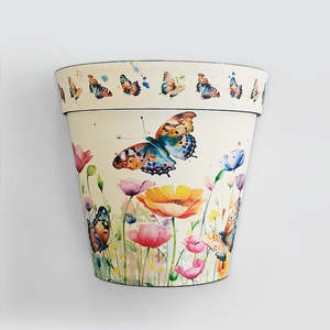 Vases Bowls: Zest Planter Wall Pot - Butterflies
