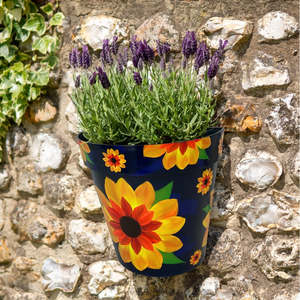 Vases Bowls: Zest Planter Wall Pot - Sunflower