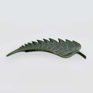 Green Ceramic Fern Platter - 30cm