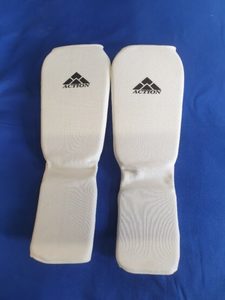 Shin & Instep Protector - PolyCotton Fabric White · Action Martial Arts Supplies Ltd