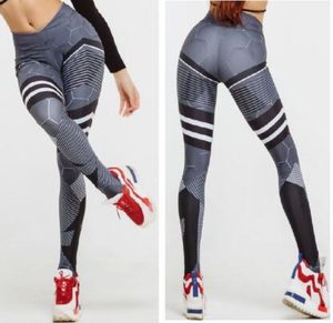 Yoga Legging Trendy Pattern Grey with Stripes · Action Martial Arts Supplies Ltd