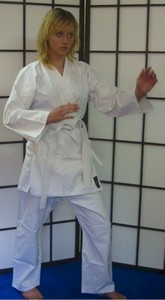 Karate Uniform Cotton, White 7.5oz with Belt · Action Martial Arts Supplies Ltd