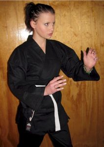 Products: Karate/Taijutsu/Jujutsu uniform Black 8.5oz cotton with belt · Action Martial Arts Supplies Ltd