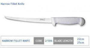 Victory Knives Stainless Steel Fish Knife Range: Narrow Fillet Knife 17cm S/S