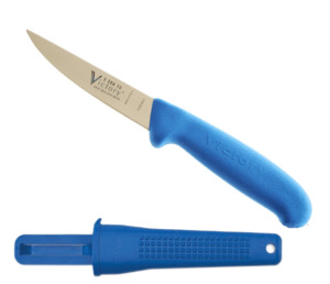 Progrip Blue Butchers Knife Ultimate Precision Comfort: Rabbiters Knife with Scabbard Box of 6 Knives