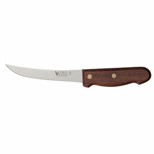 Victory Carbon Steel Butcher Knives For Butchers: Curved Boning Knife 15cm Blade Wooden Handle 1-700-15-110