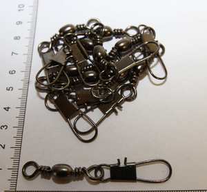 Brass Barrel Interlock Swivel Reliable Versatile Fishing: Bulk Barrel Swivel Black 5/0 + Interlock Snap 100pk