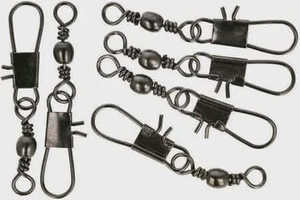 Brass Barrel Interlock Swivel Reliable Versatile Fishing: Black Interlock with Barrel Swivel #1 x 100pcs 43kg B/S