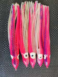 Needlefish Lures And Octopus Lures Snapper Tuna Hapuka Rigs: Pink Octopus Skirts - 180mm 5pcs