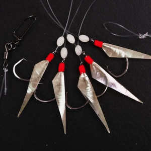 Sabiki And Flasher Rigs For Piper Bait Snapper: Deep Sea D3 Sabiki Rig Pearl #6 Hook