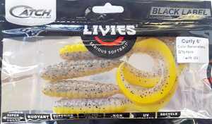 Catch Soft Baits: Catch Livies Curly Tail Bait 6in Bananarama