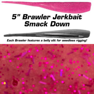 Fish Bites Soft Baits Tough All Purpose Saltwater Bait: Fishbite 5 Inch Brawler Jerkbait - Smack Down