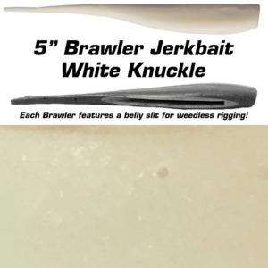 Fishbite 5 Inch Brawler Jerkbait White Knuckle
