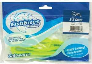Fish Bites Soft Baits Tough All Purpose Saltwater Bait: EZ Long Lasting Clam Chartreuse