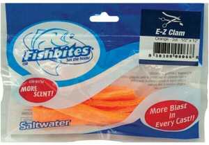 Fish Bites Soft Baits Tough All Purpose Saltwater Bait: EZ Long Lasting Clam Orange