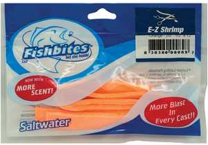 Fish Bites Soft Baits Tough All Purpose Saltwater Bait: EZ Long Lasting Shrimp Orange
