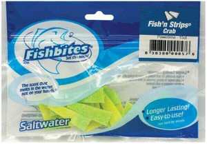 Fish Bites Soft Baits Tough All Purpose Saltwater Bait: Fish N Strips Crab Power Lime