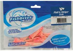 Fish Bites Soft Baits Tough All Purpose Saltwater Bait: Fish N Strips Crab Pink/Flesh