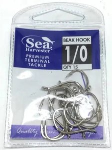 Beak Style Fishing Hooks: Nickle Beak Hook 1/0 Pkt 15