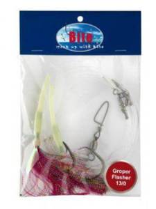 Hapuka Hooks Rigs Deep Sea Fishing: Groper FlashRig 2H 13/0 Pink