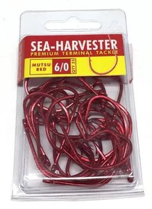 Mutsu Fishing Hooks Strength Precision: Mutsu Red Hook 6/0 Bulk 25