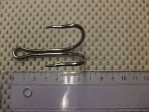 Tuna Longline And Hapuka Hooks Big Game Fishing: Double Tuna Wriggled Barbless Size 10/0