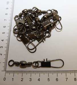 Bulk Barrel Swivel Black 3/0 + Interlock Snap