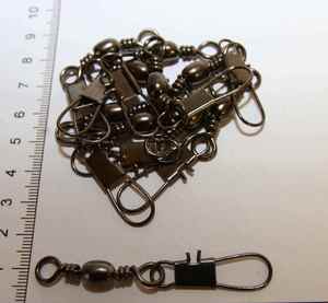 Bulk Barrel Swivel Black 2/0 + Interlock Snap 100pk