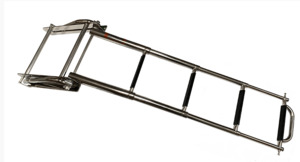 Marine Accessories: Under transom mount ladder 4 step with handle