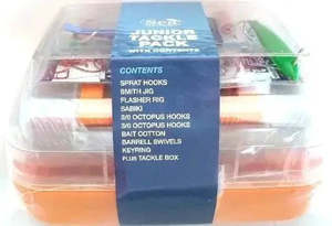 Fishing Tackle Storage Boxes Range: Sea-Harvester Tackle Box 1 Tray Junior Mixed Tackle For Kids Starter Kit Rugged And Organized