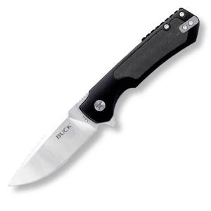 Buck Knives 714 Stinger Black Folding Knife For EDC D2 Blade Carbon Fiber Inlays Frame Lock