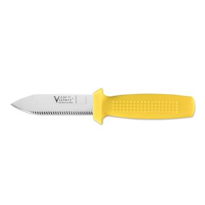 Nz Made Diving Knives Sheath Mounting Options: Victory Short Pointed Dive Knife 11cm Durable Tool For Divers With High Visibility Yellow Handle