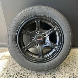 Trailer Parts: Makz Trailers - Black Mag Wheel 195/70-15