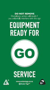 Equipment Ready for Service Tags (Pack of 20)