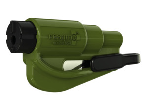 resqme® Car Escape Tool, Seatbelt Cutter / Window Breaker - Army Green