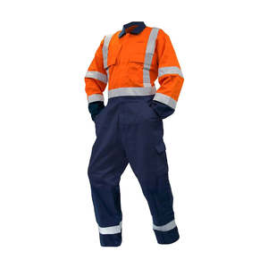 ST 240gsm Polycotton Taped Overalls, Orange/Navy