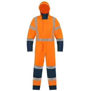 Bison Extreme Flex Rain Overall TTMC X-Back, Orange/Navy