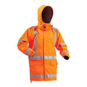 Hi Vis Jackets: Bison Stamina Hi Vis TTMC-W X-Back Rain Jacket