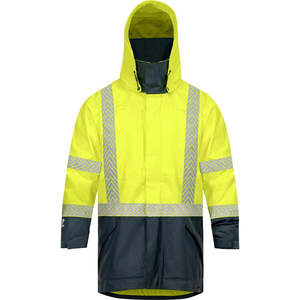 Hi Vis Jackets: Bison Stamina Eco Hi Vis Taped Jacket, Yellow/Navy