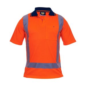 Hi Vis Polo Shirts: Caution Hi Vis TTMC-W17 Short Sleeve Polo Shirt