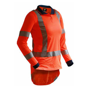 Caution Womens Hi Vis TTMC-W17 Long Sleeve Microfibre Polo