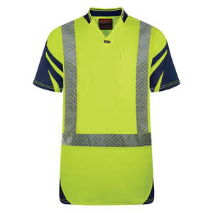 Bison Hi Vis Quick-Dry Taped Cotton Back Polo