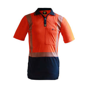 Hi Vis Polo Shirts: Caution Hi Vis Segmented Taped Micro Fibre Polo