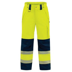 Hi Vis Trousers Shorts: Bison Extreme Rain Trouser, Yellow/Navy