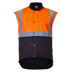 Hi Vis Vests: Caution Day/Night Oilskin Sleeveless Vest