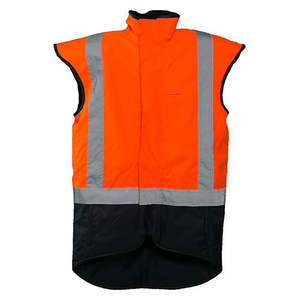 Hi Vis Vests: Caution Hi Vis Taped Fleece Lined Vest